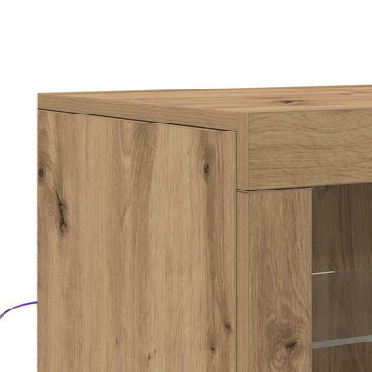 Skjenk Artisan Eik med LED-lamper 41x37x100 cm
