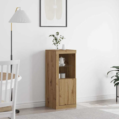 Skjenk Artisan Eik med LED-lamper 41x37x100 cm