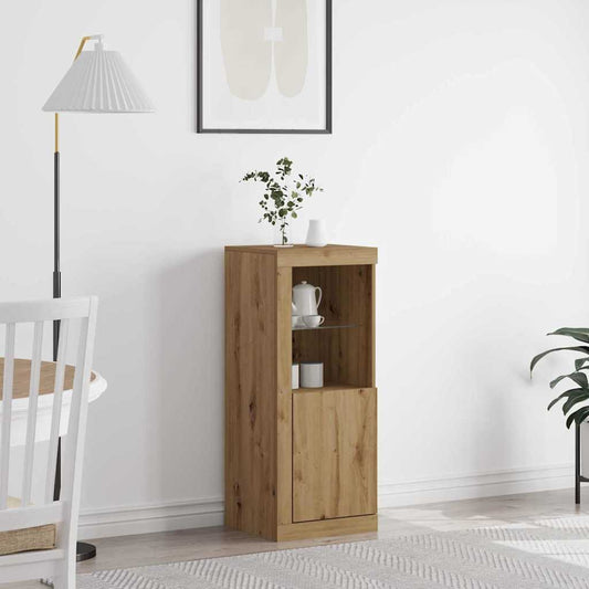 Skjenk Artisan Eik med LED-lamper 41x37x100 cm