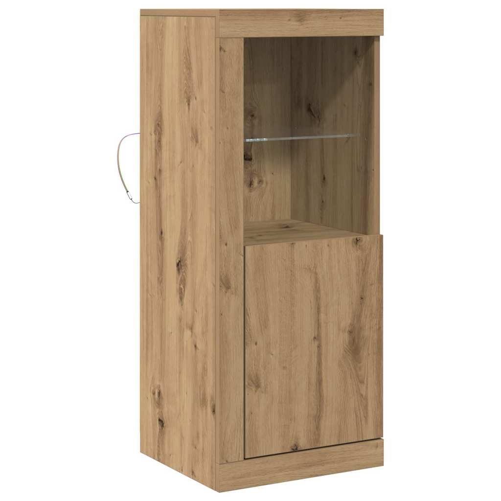 Skjenk Artisan Eik med LED-lamper 41x37x100 cm