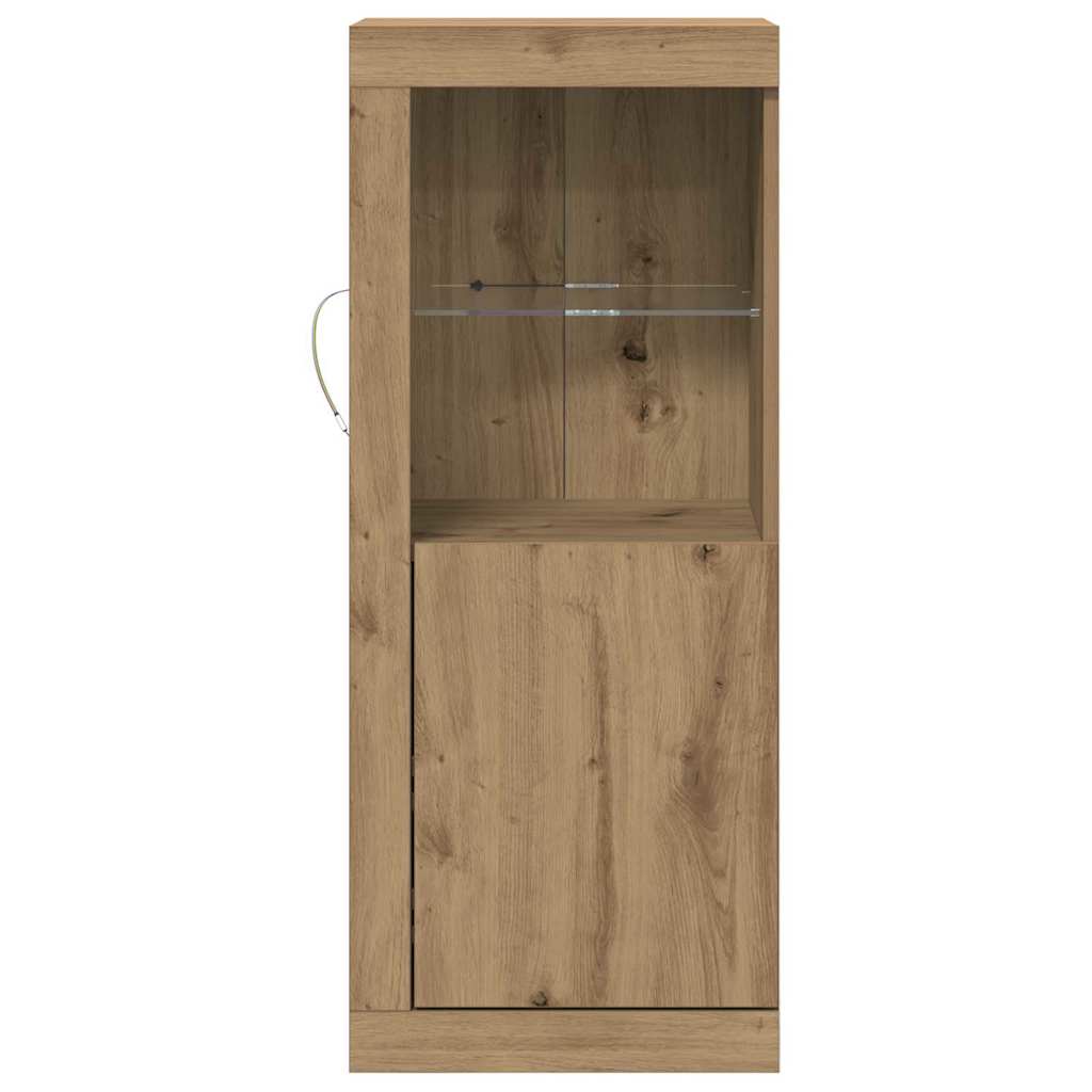 Skjenk Artisan Eik med LED-lamper 41x37x100 cm