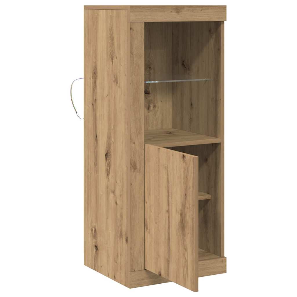 Skjenk Artisan Eik med LED-lamper 41x37x100 cm