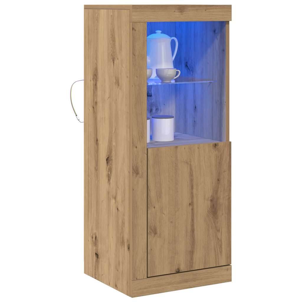Skjenk Artisan Eik med LED-lamper 41x37x100 cm