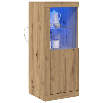 Skjenk Artisan Eik med LED-lamper 41x37x100 cm
