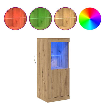 Skjenk Artisan Eik med LED-lamper 41x37x100 cm