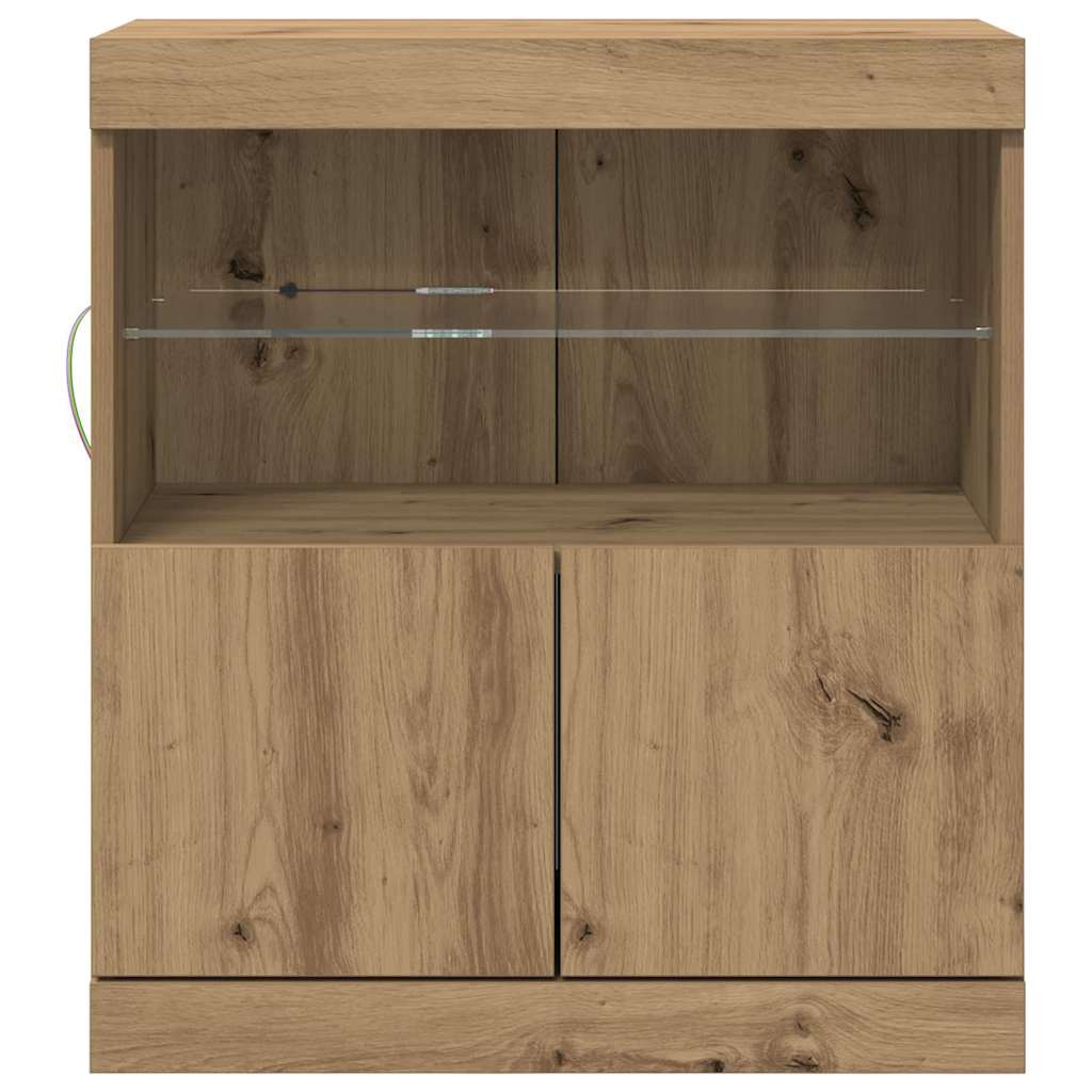 Skap Artisan Eik LED-belysning 60x37x67 cm