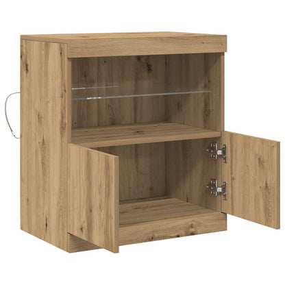 Skap Artisan Eik LED-belysning 60x37x67 cm