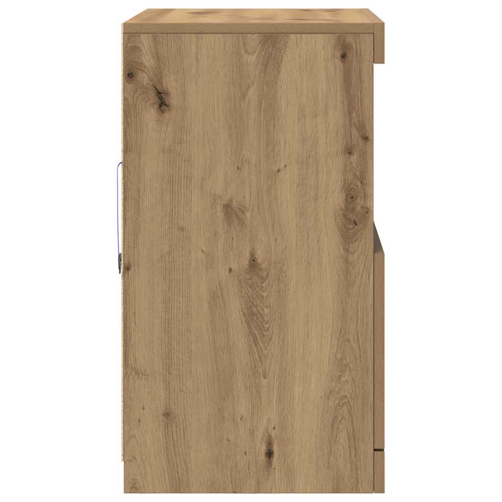 Skap Artisan Eik LED-belysning 60x37x67 cm