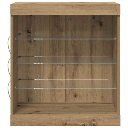 Skjenk Artisan Eik med LED Lys 60,5x37x67 cm