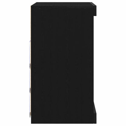 Skjenk Svart Eik med LED Lys 60,5x37x67 cm