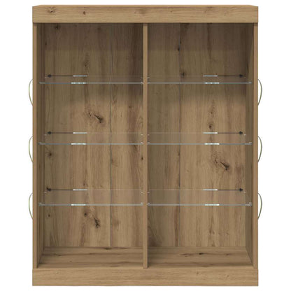 Skjenk Brun Eik med LED Lys 41x37x100 cm
