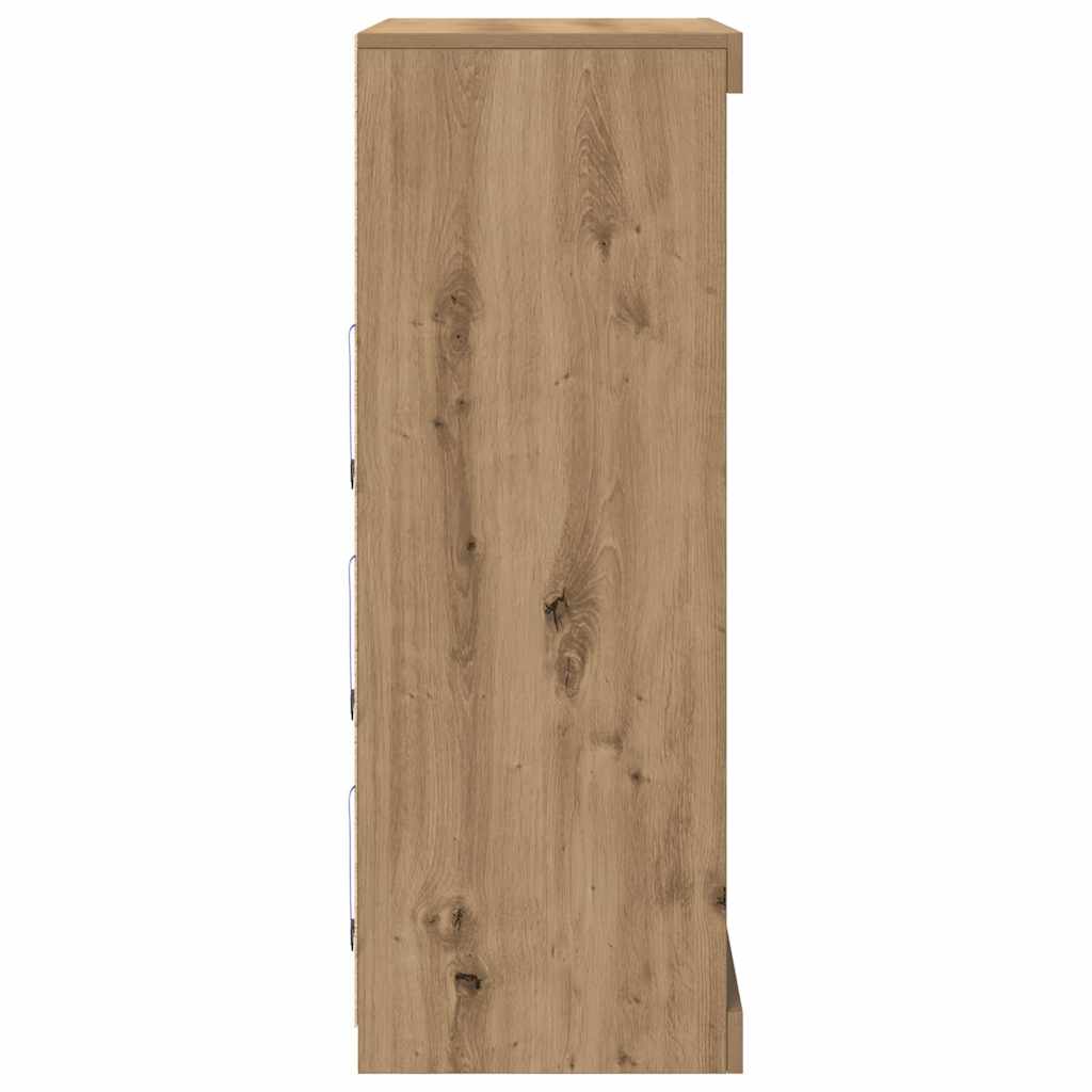 Skjenk Brun Eik med LED Lys 41x37x100 cm