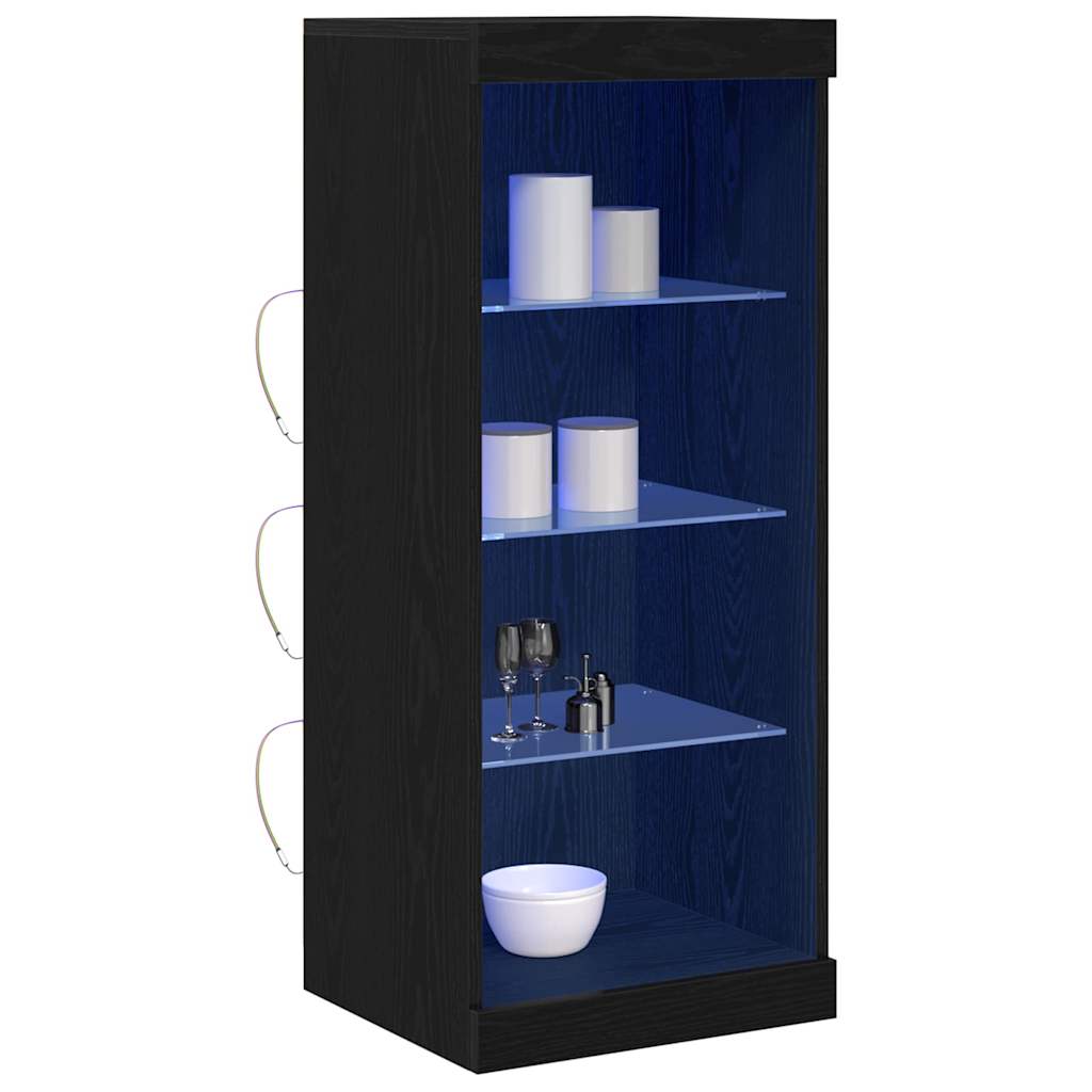 Skap Svart Eik LED-lamper 41x37x100 cm