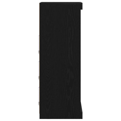 Skap Svart Eik LED-lamper 41x37x100 cm