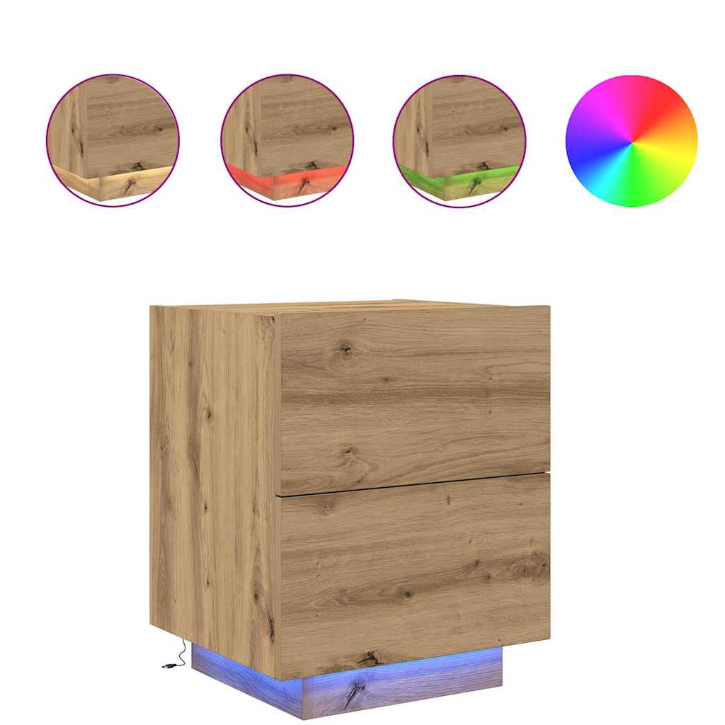 Nattbord Sengbord Artisan Eik med LED 45x40x55 cm