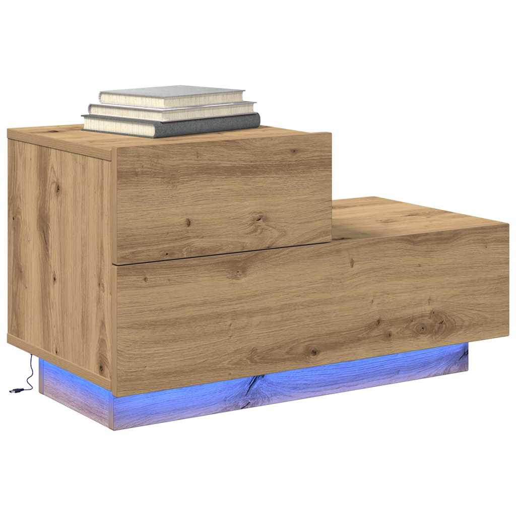 Nattbord Sengbord Artisan Eik med LED 100x36x49 cm