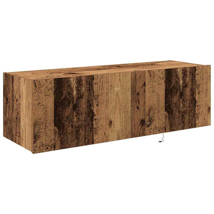 TV-Møbel Tre TV Veggskap med LED-belysning Gamle Tre 100x35x31 cm