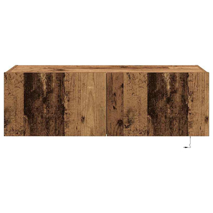 TV-Møbel Tre TV Veggskap med LED-belysning Gamle Tre 100x35x31 cm