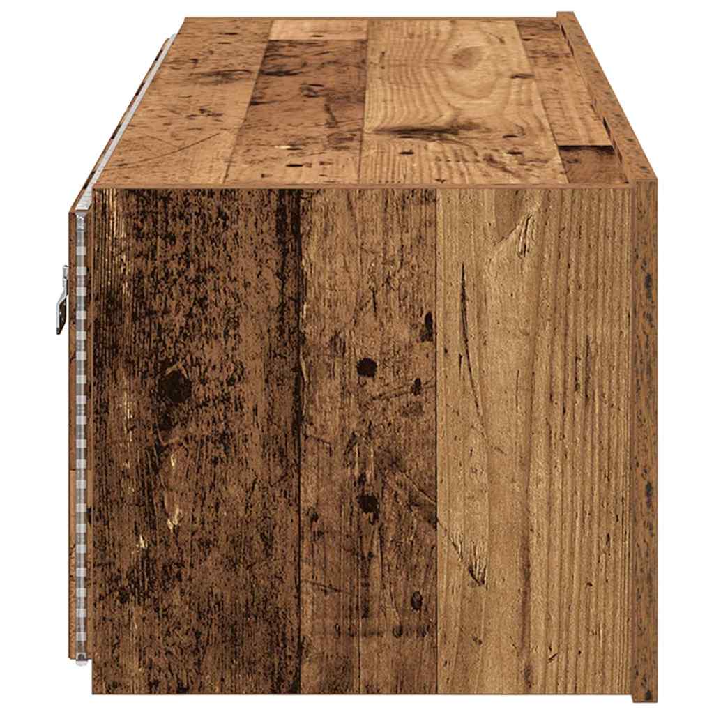 TV-Møbel Tre TV Veggskap med LED-belysning Gamle Tre 100x35x31 cm