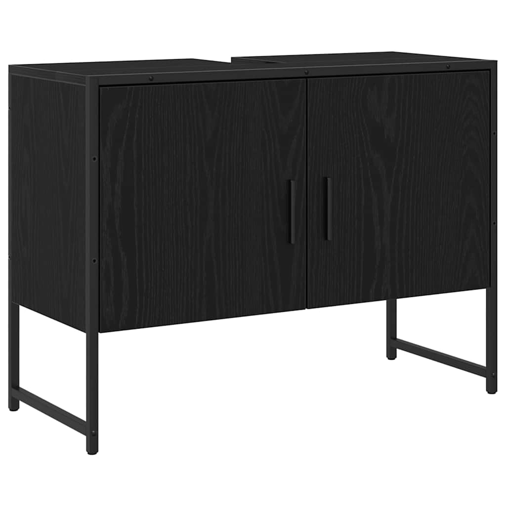 Baderomsvaskeskap Svart Eik 80x33x60 cm Sponplate