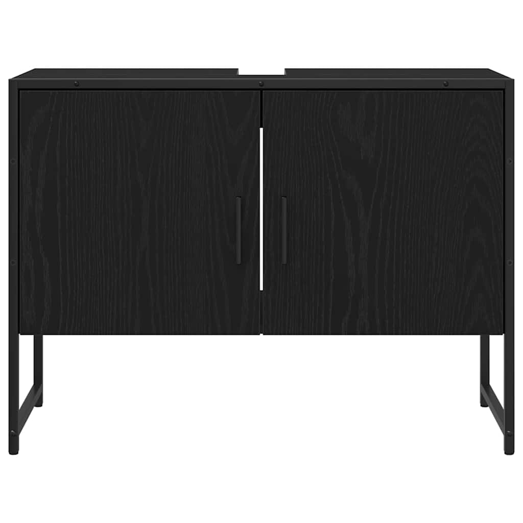 Baderomsvaskeskap Svart Eik 80x33x60 cm Sponplate