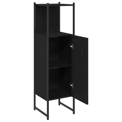 Baderomsskap Svart Eik 33x33x120,5 cm Konstruert Tre