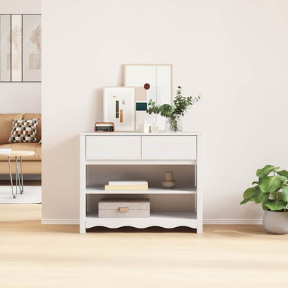 Avlastningsbord Konsollbord Hvit Drammen 89,5 x 37 x 73 cm Massiv furu