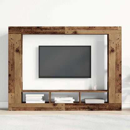 TV-Møbel Tre TV-skap Veggmontert Gammelt Tre 152x22x113 cm