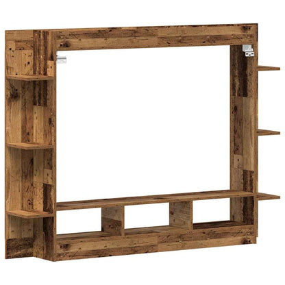 TV-Møbel Tre TV-skap Veggmontert Gammelt Tre 152x22x113 cm