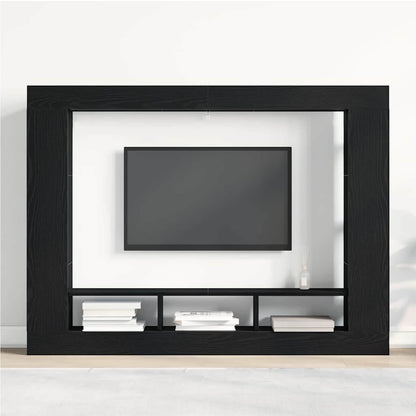 TV-Møbel Svart Eik TV-stativ Veggmontert 152x22x113 cm