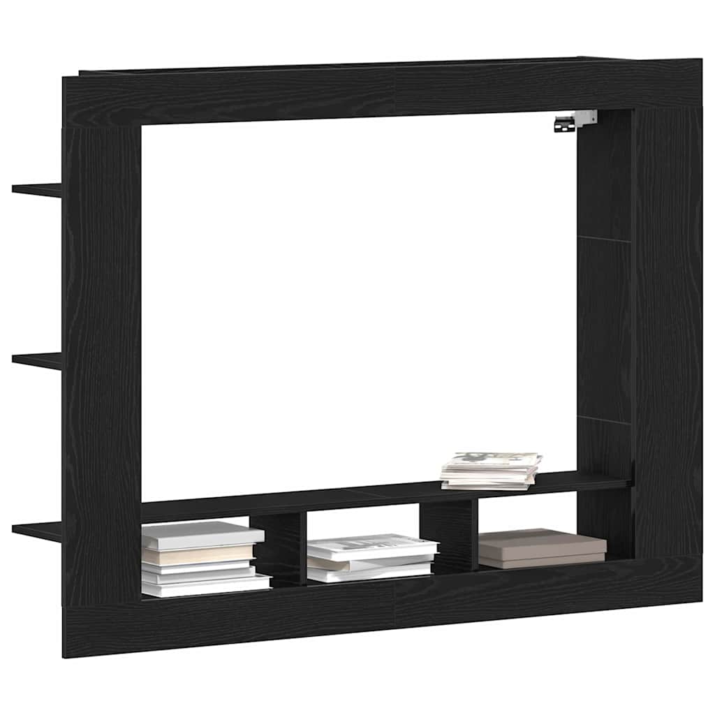 TV-Møbel Svart Eik TV-stativ Veggmontert 152x22x113 cm
