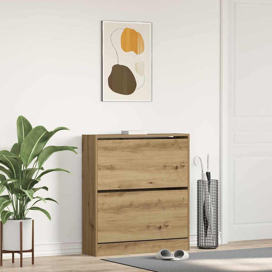 Skoskap Skohylle Skobenk Røkt Eik med hylle 80 x 21 x 87,5 cm