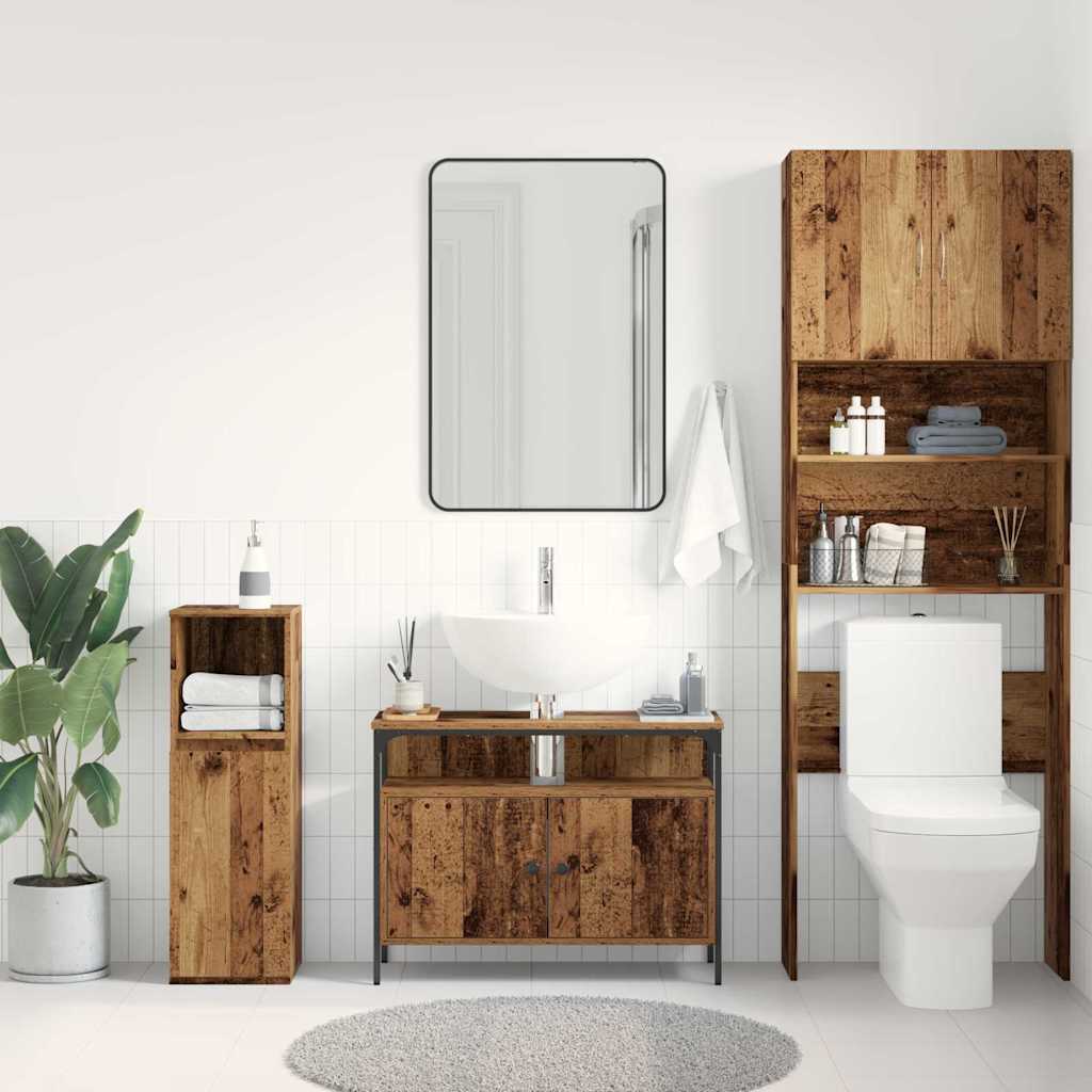 Badezimmer Vaskeskap Gammelt Tre 80x30x60 cm Teknisk Tre