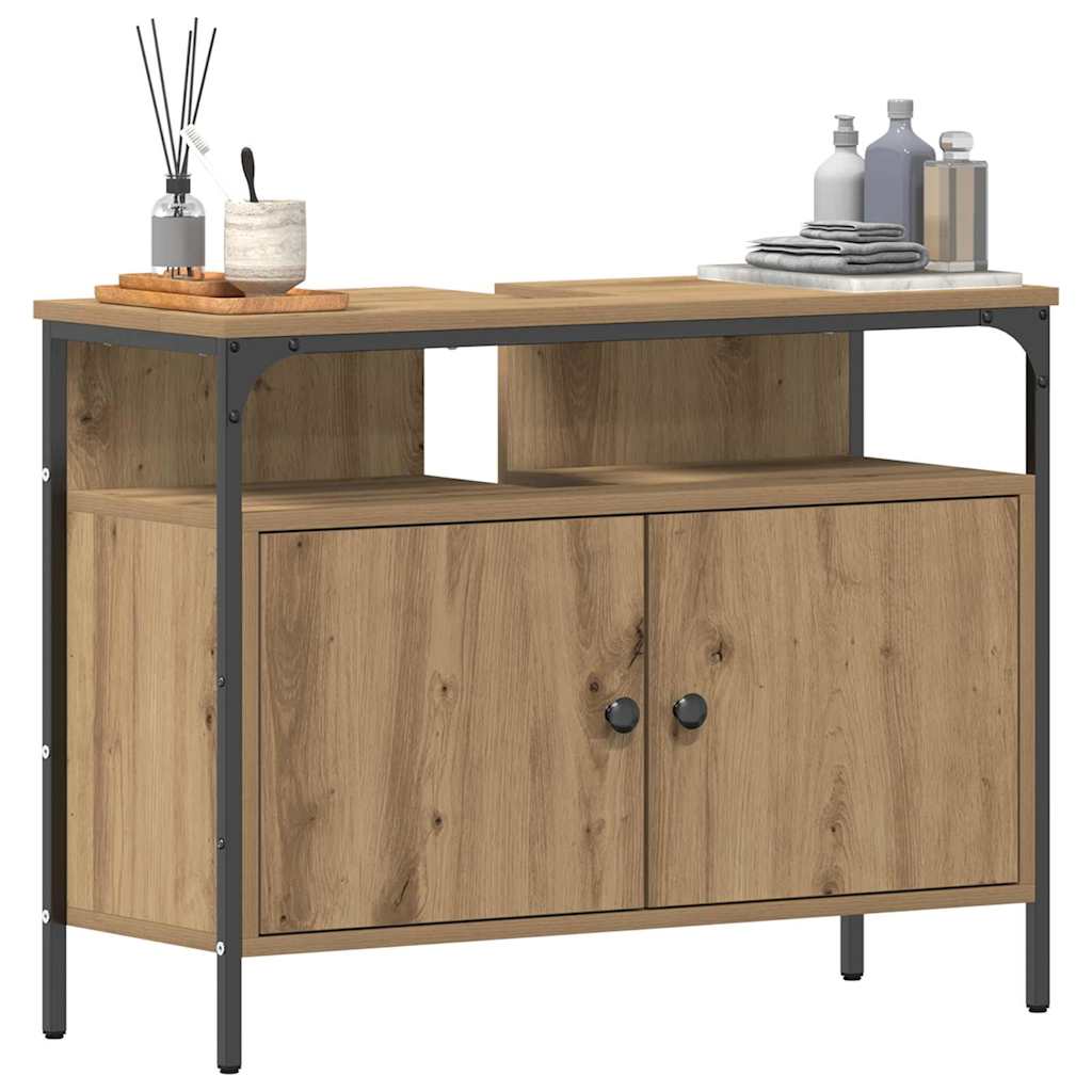 Baderomsskap i kunstig eik 80x30x60 cm