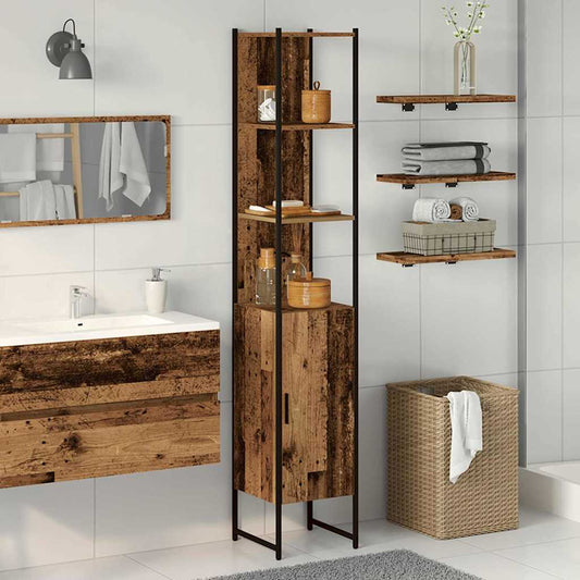 Badekabinet Gammelt Tre 33x33x185,5 cm Teknisk Tre