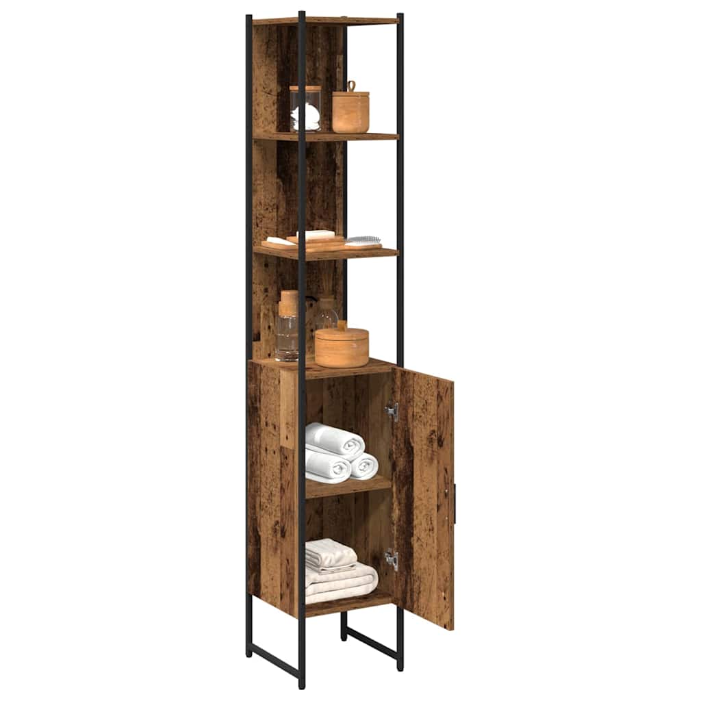 Badekabinet Gammelt Tre 33x33x185,5 cm Teknisk Tre