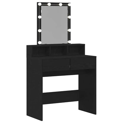 Sminkebord Svart Eik Speil LED