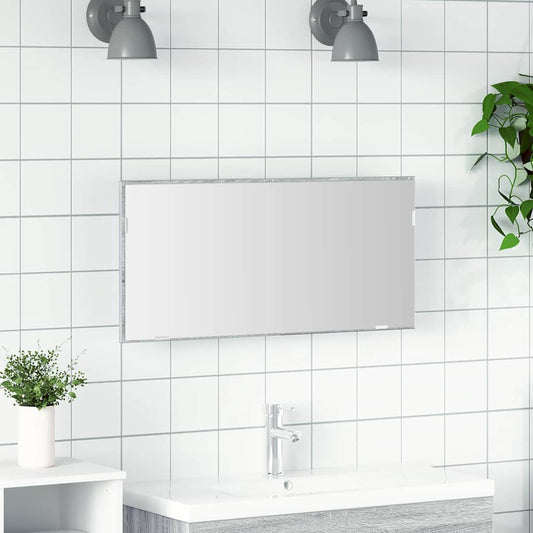 Badspeilskap med LED-lampe Grå Sonoma 80x37 cm