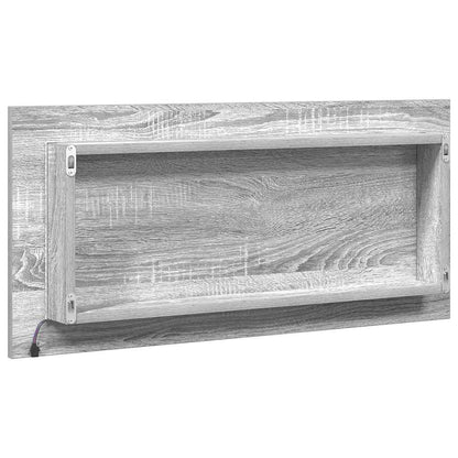 Badspeilskap med LED-lampe Grå Sonoma 80x37 cm