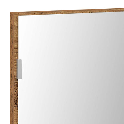 Badspeilskap med LED-lys Gammelt tre 80x37 cm