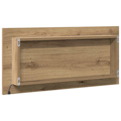 Baderomsspeilskap med LED Lys Eik 80x37 cm