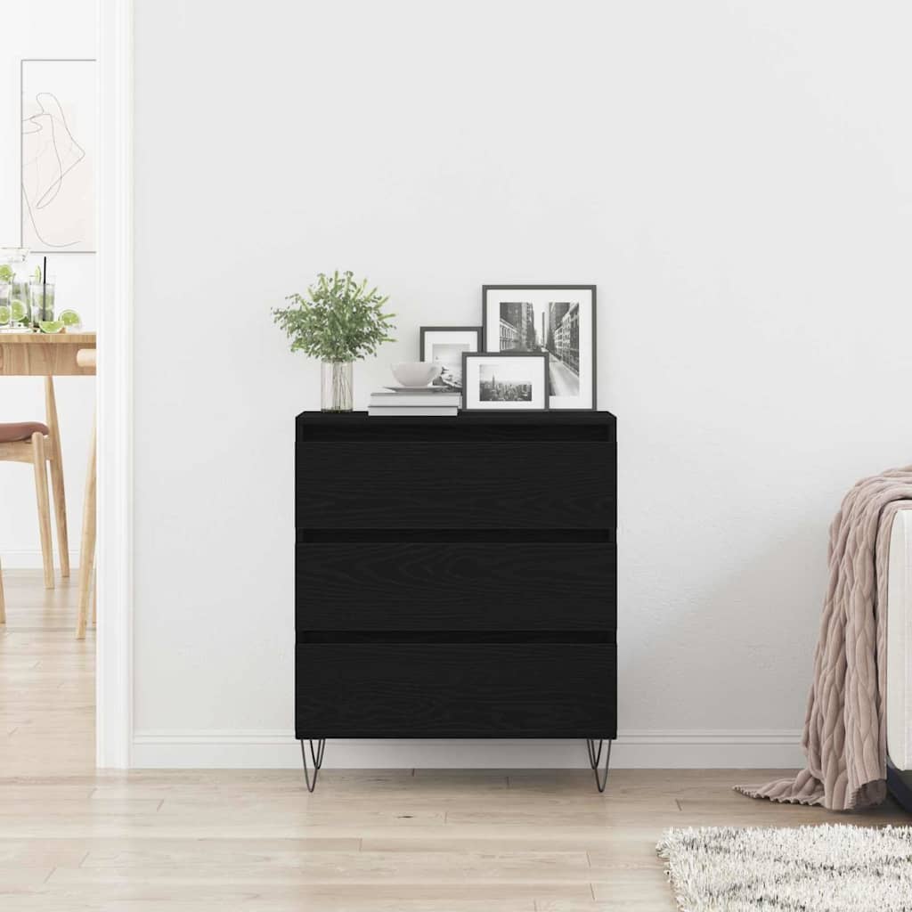 Kommode Svart Eik 60x35x70 cm