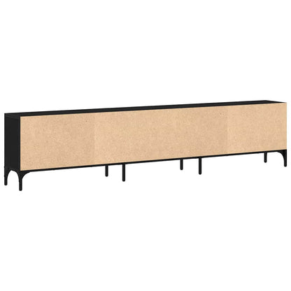 TV-Møbel Svart Eik TV-benk med skuff 200x25x44 cm