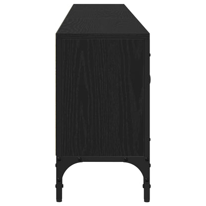 TV-Møbel Svart Eik TV-benk med skuff 200x25x44 cm