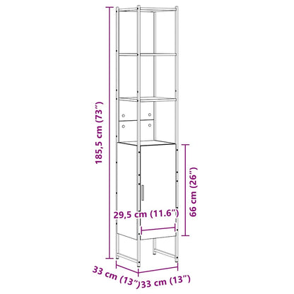 Baderomsskap Sonoma Eik 33x33x185,5 cm