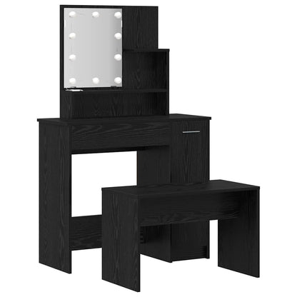 Sminkebordsett Svart eik 86.5 x 35 x 136 cm Konstruert tre