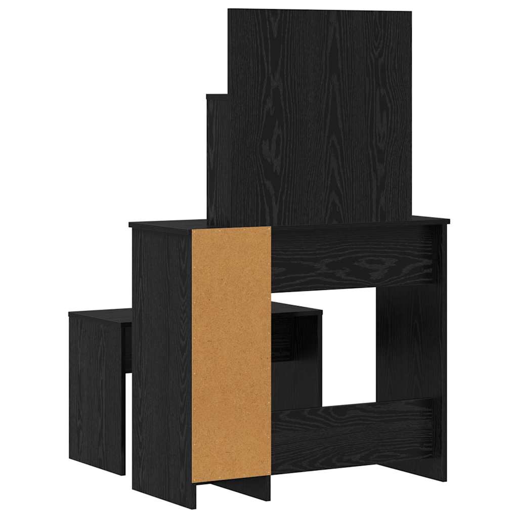 Sminkebordsett Svart eik 86.5 x 35 x 136 cm Konstruert tre