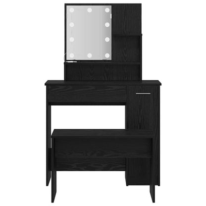 Sminkebordsett Svart eik 86.5 x 35 x 136 cm Konstruert tre