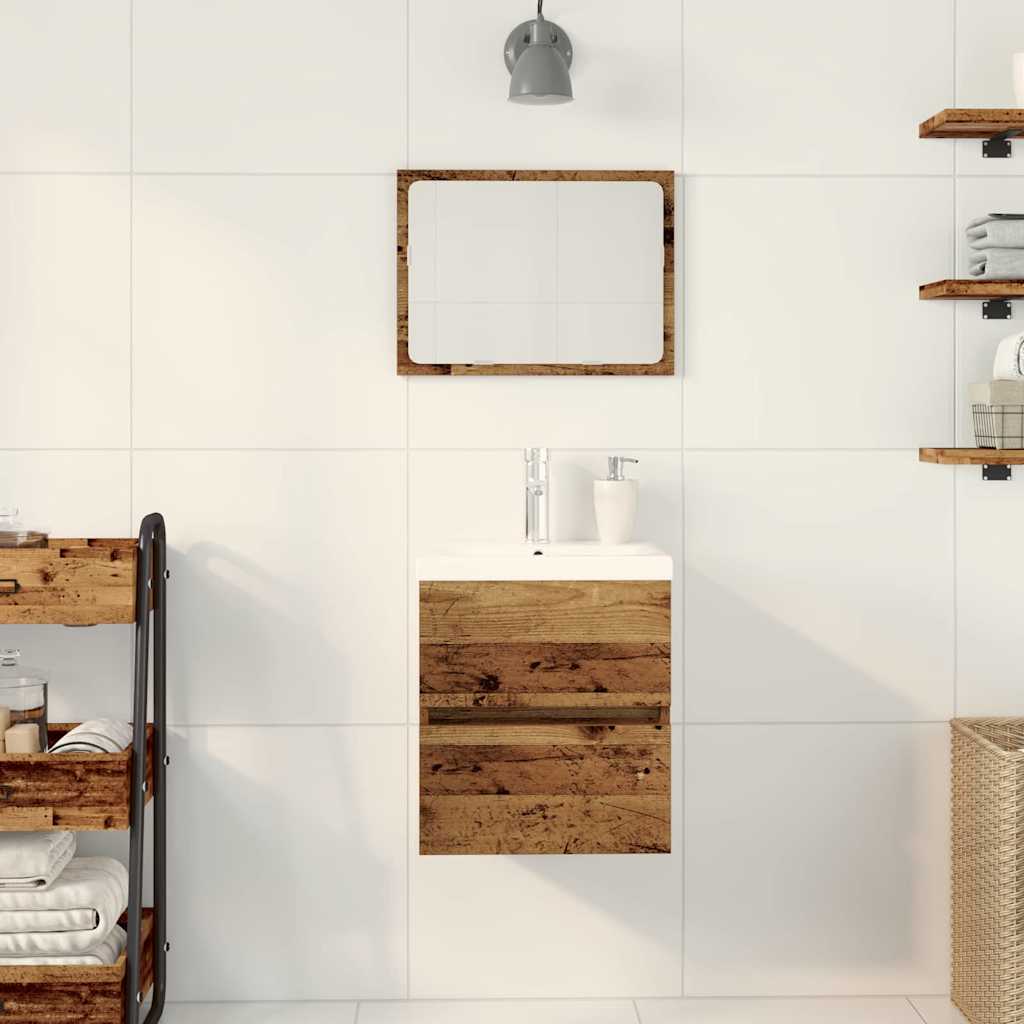 Servantskap Baderom Veggmontert Svart Eik 41 x 39 x 62 cm