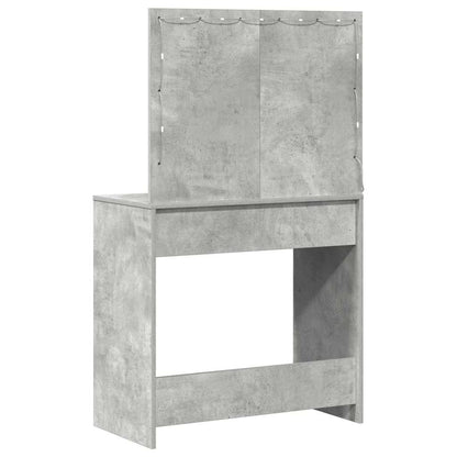 Sminkebord Betonggrå LED 78,5x41x135 cm